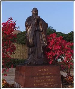 公園孔子銅雕塑
